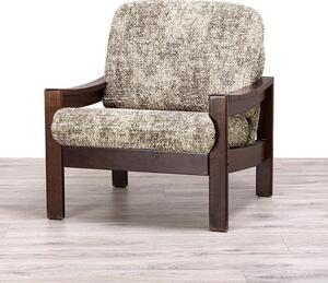 Huse bielastice MARMO bej fotoliu cu manere de lemn (l. 40 - 70 cm)