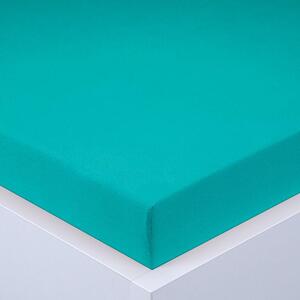 Cearşaf cu elastic jersey EXCLUSIVE verde turcoaz 90 x 200 cm
