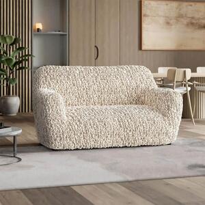 Huse bielastice VELVET bej fotoliu dublu (l. 120 - 160 cm)