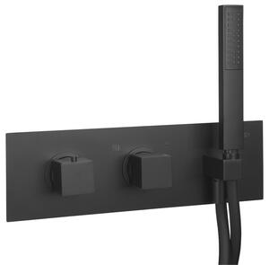 Sapho Sapho, baterie de duș termostatică încastră DIMY, complet, 2 ieșiri, negru, DM493BL