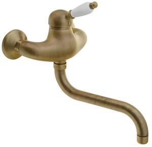 Sapho Sapho, baterie de perete KIRKÉ WHITE, pârghie albă, bronz, KI15BB