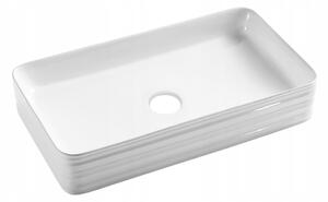 Invena Akte, chiuveta blat 66x38x12 cm, alb, INV-CE-54-P01-C