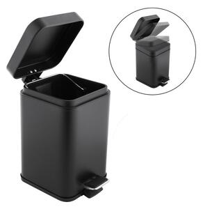 Erga Muti, coș de gunoi pătrat 3l pentru picioare, închidere Soft-Close, negru mat, ERG-YKA-CH.MUTI-SC-BLK