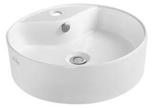 Invena Granada, chiuveta rotunda pe blat 470x470x155 mm, alb, INV-CE-45-001-W