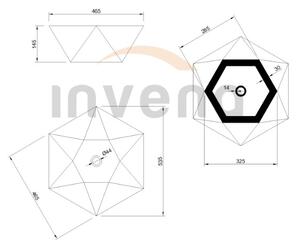 Invena Naxos, chiuveta blat 54x54 cm, alb, INV-CE-55-001-C