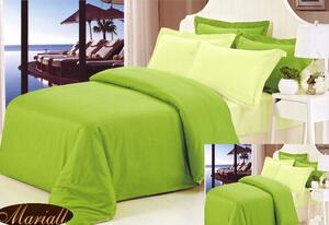 Lenjerie de pat dublă, verde, satin de bumbac