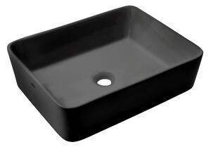 Invena Paro, chiuveta blat ceramica 47,5x37,5x14,5 cm, negru mat, INV-CE-36-005-C
