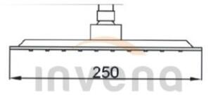 Invena Svart, cap de duș cu ploaie SLIM 25 x 25 cm, INV-SC-D1-076-S