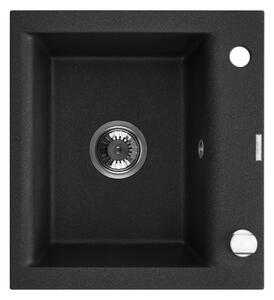 Invena Tesalia, chiuveta granit 1 camera 440x480x160 mm si sifon cromat, INV-AZ-01-041-B Leták: https://cloud.invena.pl/s/nnXaZKg3crBrRkz/download?path=%2FPliki%20do%20strony%20www%2FAZ-01-041-B/Inne/AZ-01-Z41-B-ulotka-ENG…