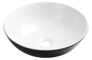 Invena Tinos, chiuveta ceramica blat 39,5x39,5x13,5 cm, negru-alb, INV-CE-43-041-C