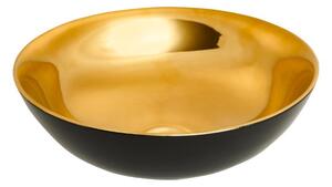 Invena Tinos, chiuveta blat ceramica 39,5x39,5x13,5 cm, auriu lucios-negru lucios, INV-CE-43-027-C