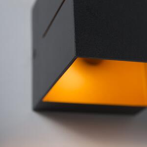 Set 2 aplice moderne negre cu interior auriu 9,7 cm - Transfer Groove