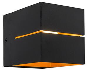 Set 2 aplice moderne negre cu interior auriu 9,7 cm - Transfer Groove