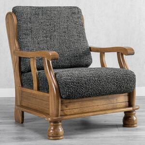 Huse bielastice VITTORIA gri fotoliu cu manere de lemn (l. 40 - 70 cm)