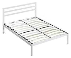 Cadru pat metalic Bella cu grilaj cadou, in mai multe dimensiuni si culori-160x200 cm-alb