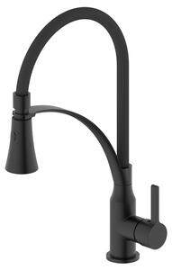 Sapho Sapho, baterie chiuvetă independentă HEBE cu pulverizator, negru mat, HT430B