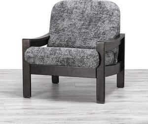 Huse bielastice MARMO gri fotoliu cu manere de lemn (l. 40 - 70 cm)