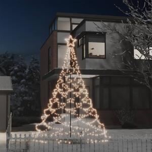 Pom de Crăciun cu stâlp de metal, 500 LED-uri, alb cald, 3 m