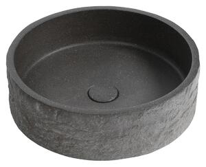 Sapho Sapho, lavoar din beton ISPIR cu scurgere, 40 cm, granit negru, AR476