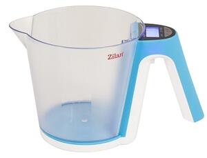 Cantar de bucatarie digital Zilan ZLN 7788,Albastru cu cana, capacitate 2 kg