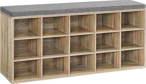 Bancuta hol cufar cu depozitare, Vasagle, Oak, 30 x 105 x 48 cm