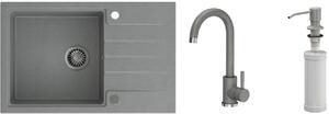 Set chiuveta GraniteQ Quadron Peter HCQP7850SZK, baterie bucătărie Quadron Kate 3623500_GR, MFS1001GR