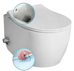 Isvea Isvea, vas WC suspendat SENTIMENTI CLEANWASH, robinet integrat și duș bideu, fără rampă, 36x51cm, alb, 10ARS1101I