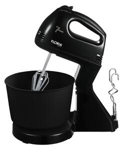 Mixer cu bol Floria ZLN7574 Negru, 7 viteze, Bol plastic 2 Litri, Putere 150W, Negru