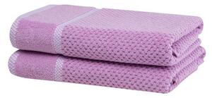 Set de 2 prosoape de baie din frotir MODENA liliac 70 x 140 cm