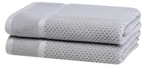 Set de 2 prosoape de baie din frotir MODENA gri 70 x 140 cm