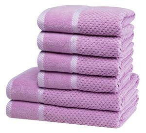 Set de prosoape şi prosoape de baie din frotir MODENA liliac, 6 buc