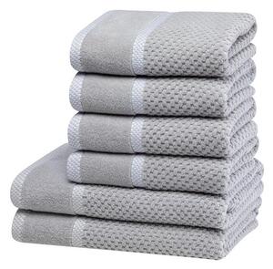 Set de prosoape şi prosoape de baie din frotir MODENA gri, 6 buc