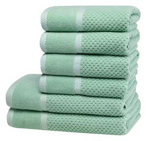 Set de prosoape şi prosoape de baie din frotir MODENA verde, 6 buc