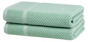 Set de 2 prosoape de baie din frotir MODENA verde 70 x 140 cm