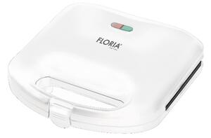 Sandwich Maker Floria ZLN0830 Alb, Putere 750W, Placa de tip grill, Antiaderenta, indicator luminos