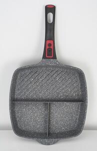 Tigaie grill 3in1 Zilan ZLN3352, 28 cm, Material aluminiu, Interior granit, Maner soft touch detasabil, Compatibil inductie