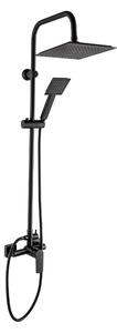 Invena Stelona, ​​set de duș cu baterie cu pârghie, negru mat, INV-AU-34-B04-Q
