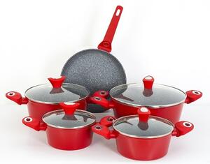 Set oale 9 piese, Zilan ZLN3260, Material aluminiu, Interior granit, Compatibil inductie