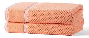 Set de 2 prosoape de baie din frotir MODENA caisă 70 x 140 cm