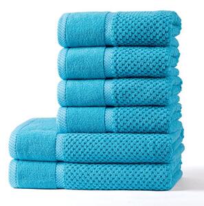 Set de prosoape şi prosoape de baie din frotir MODENA turcoaz, 6 buc