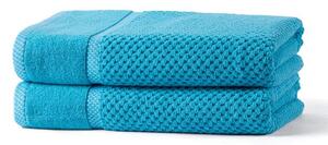 Set de 2 prosoape de baie din frotir MODENA turcoaz 70 x 140 cm