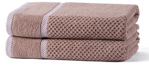 Set de 2 prosoape de baie din frotir MODENA latté 70 x 140 cm
