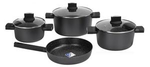 Set de oale Zilan ZLN0959 Negru, cu 7 piese, invelis din marmura si manere fine la atingere