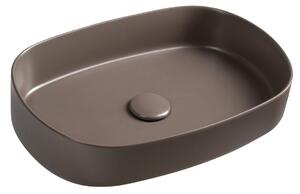Isvea Lavoar ceramic de blat Isvea, INFINITY OVAL, 55x36cm, gri taupe, 10NF65055-2H