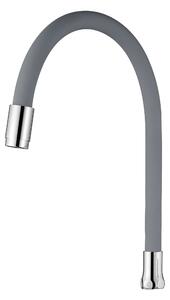 Invena Pogo, pipă flexibilă cu 1 funcție pentru baterie de lavoar, gri-crom, INV-SC-B1-193-L