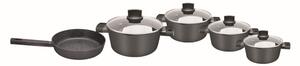 Set de oale Zilan ZLN0942 Negru, cu 9 piese, invelis din marmura si manere fine la atingere