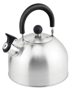 Ceainic din inox cu fluier Floria ZLN1276, Exterior polishat, Compatibil gaz, electric inductie, Capacitate 3L
