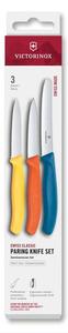 Cuțite de bucătărie VICTORINOX SWISS CLASSIC cu mânere colorate, set 3 buc