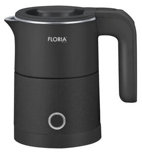 Fierbator electric Floria ZLN1733, Capacitate 500ml, Putere 1000W, Pereti dublii, Inox, Negru