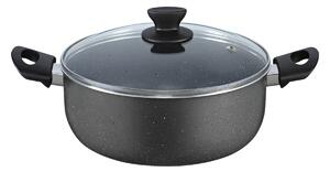 Cratita aluminiu ZILAN ZLN1983 - 24cm, 3L, capac sticla, interior granit/teflon